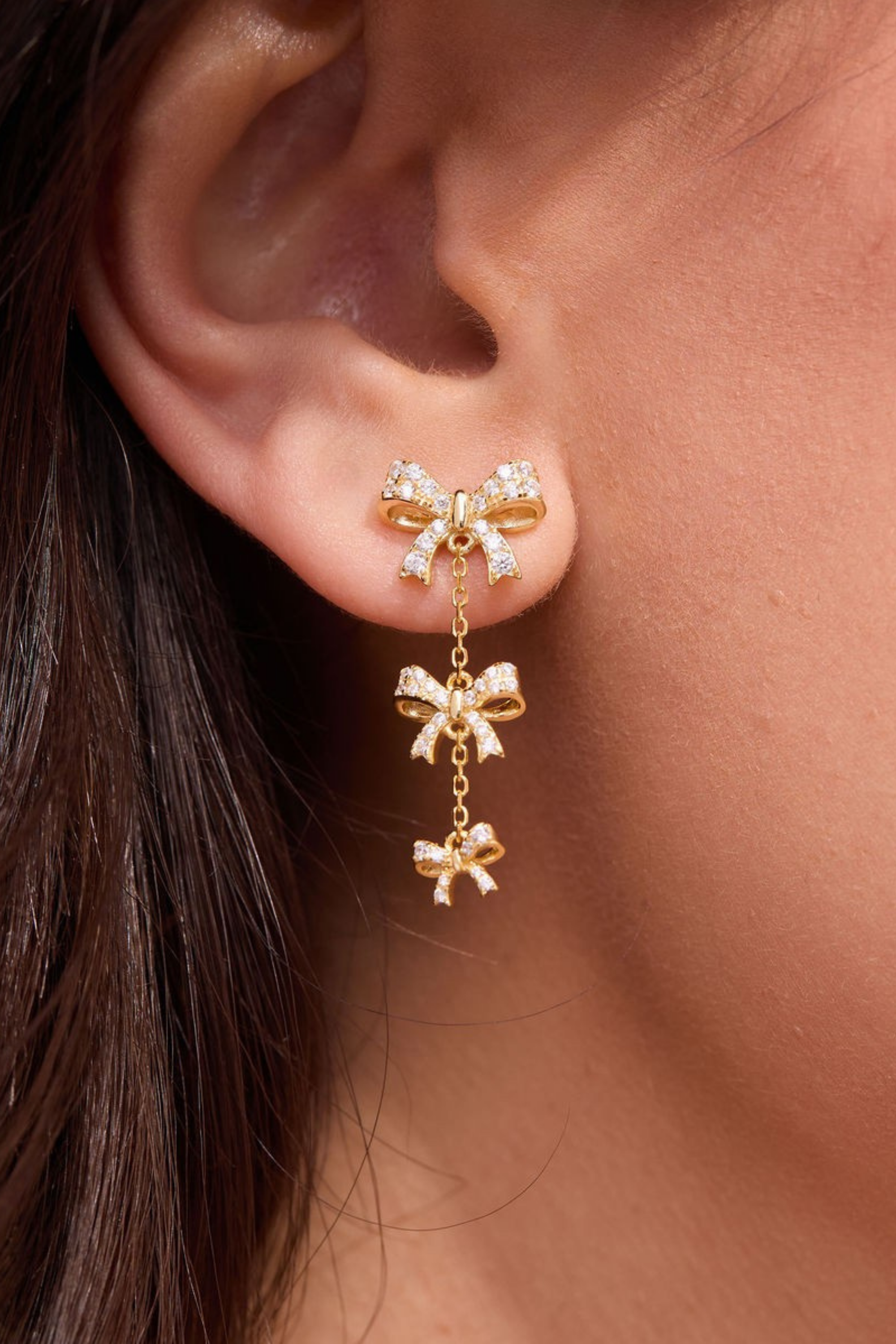 Beautiful Bow Gold Drops