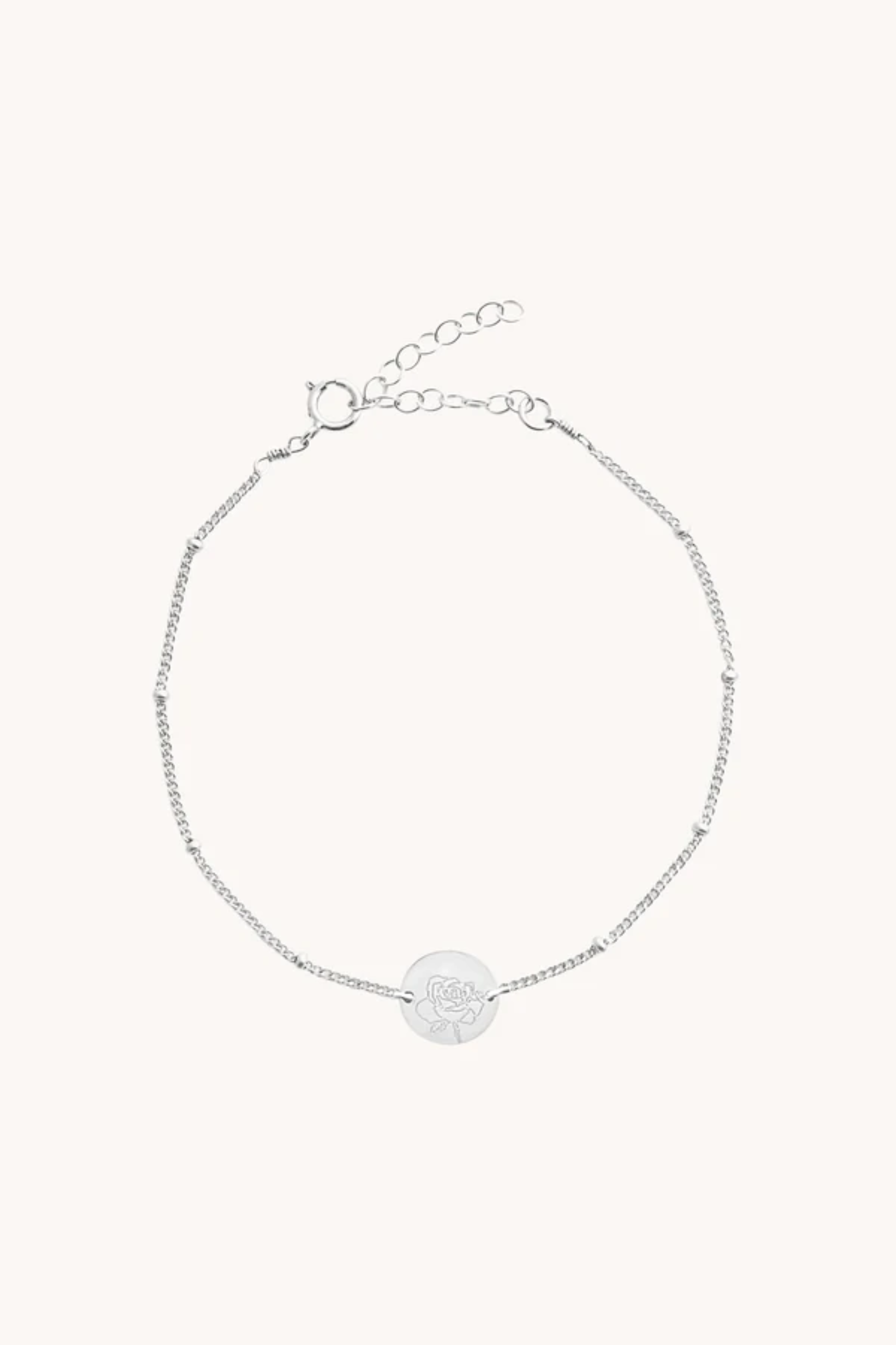 June Rose Silver Birthflower Bracelet