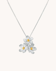 Cherry Blossom Bunch Silver Pendant With Chain