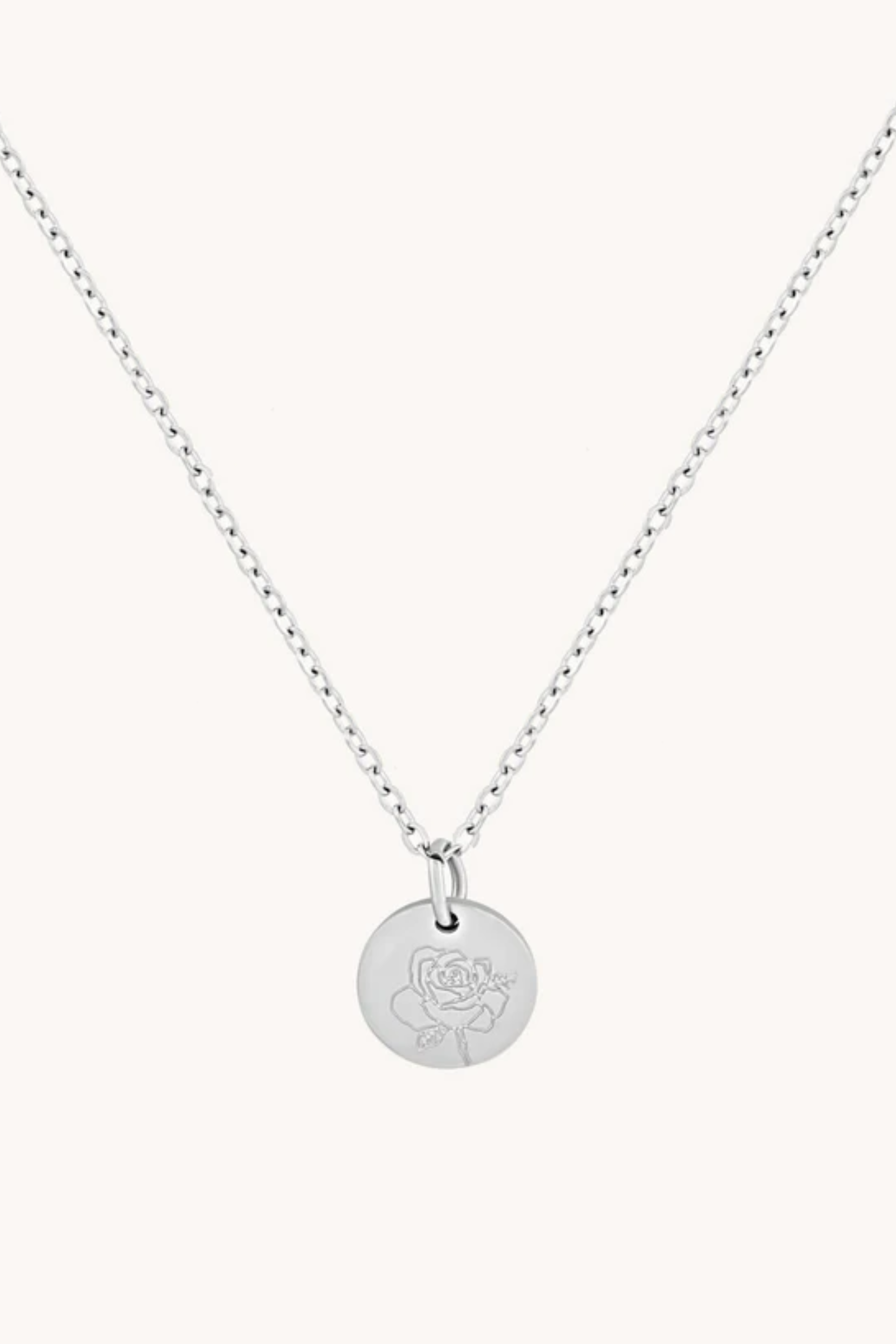 June Rose Silver Birthflower Necklace