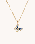 Butterfly Blue Gold Necklace