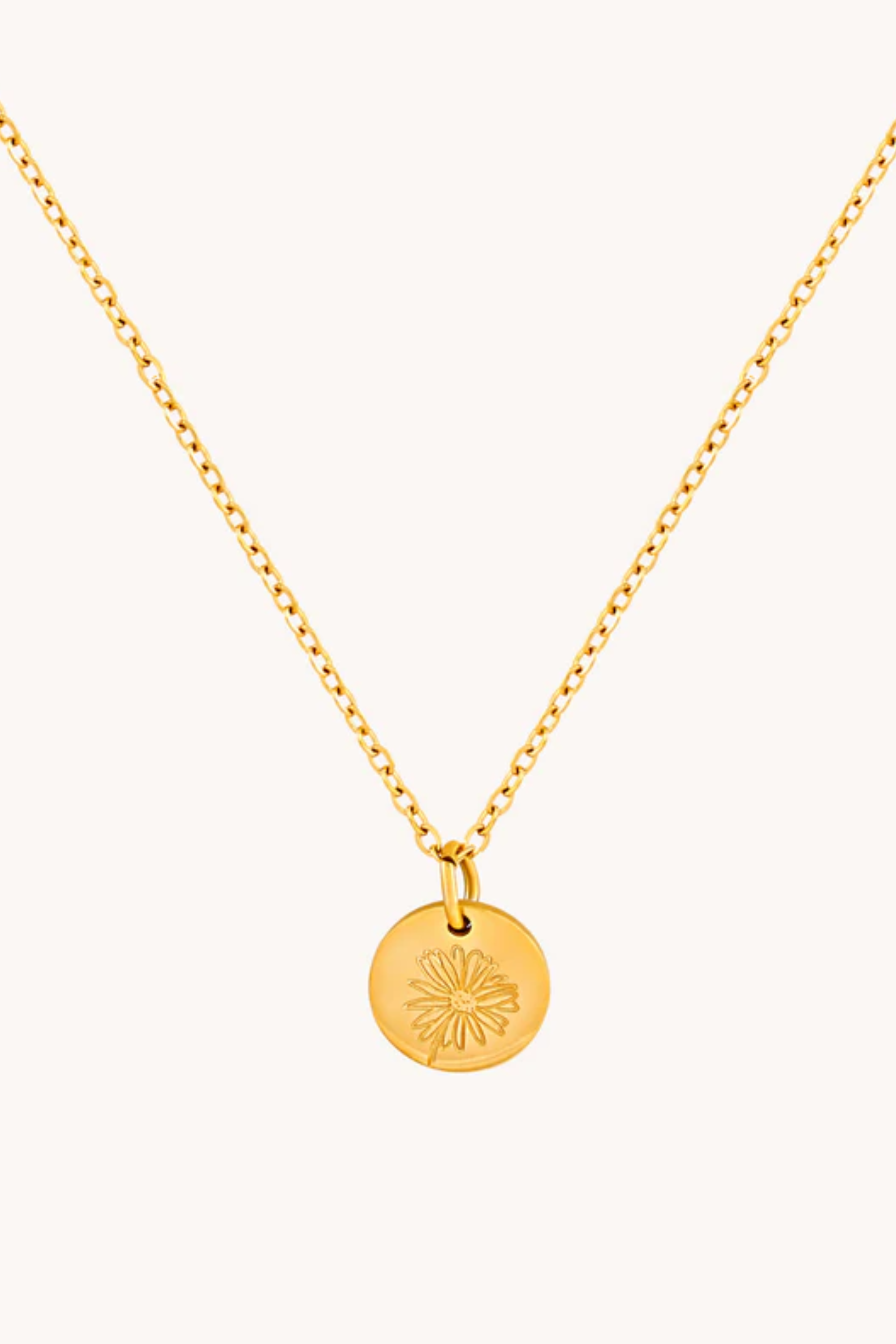 April Daisy Gold Birthflower Necklace