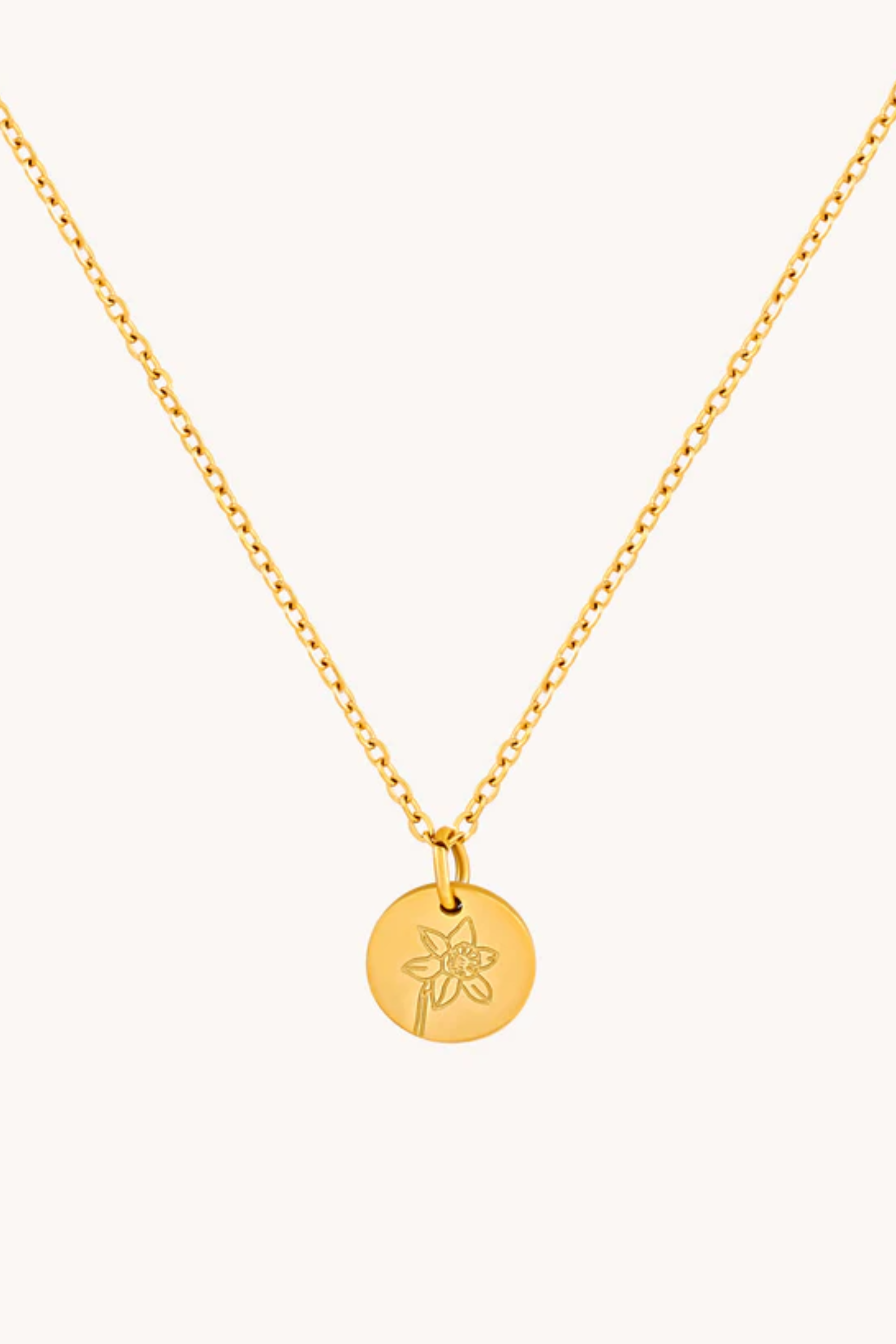 March Daffodils Gold Birthflower Necklace
