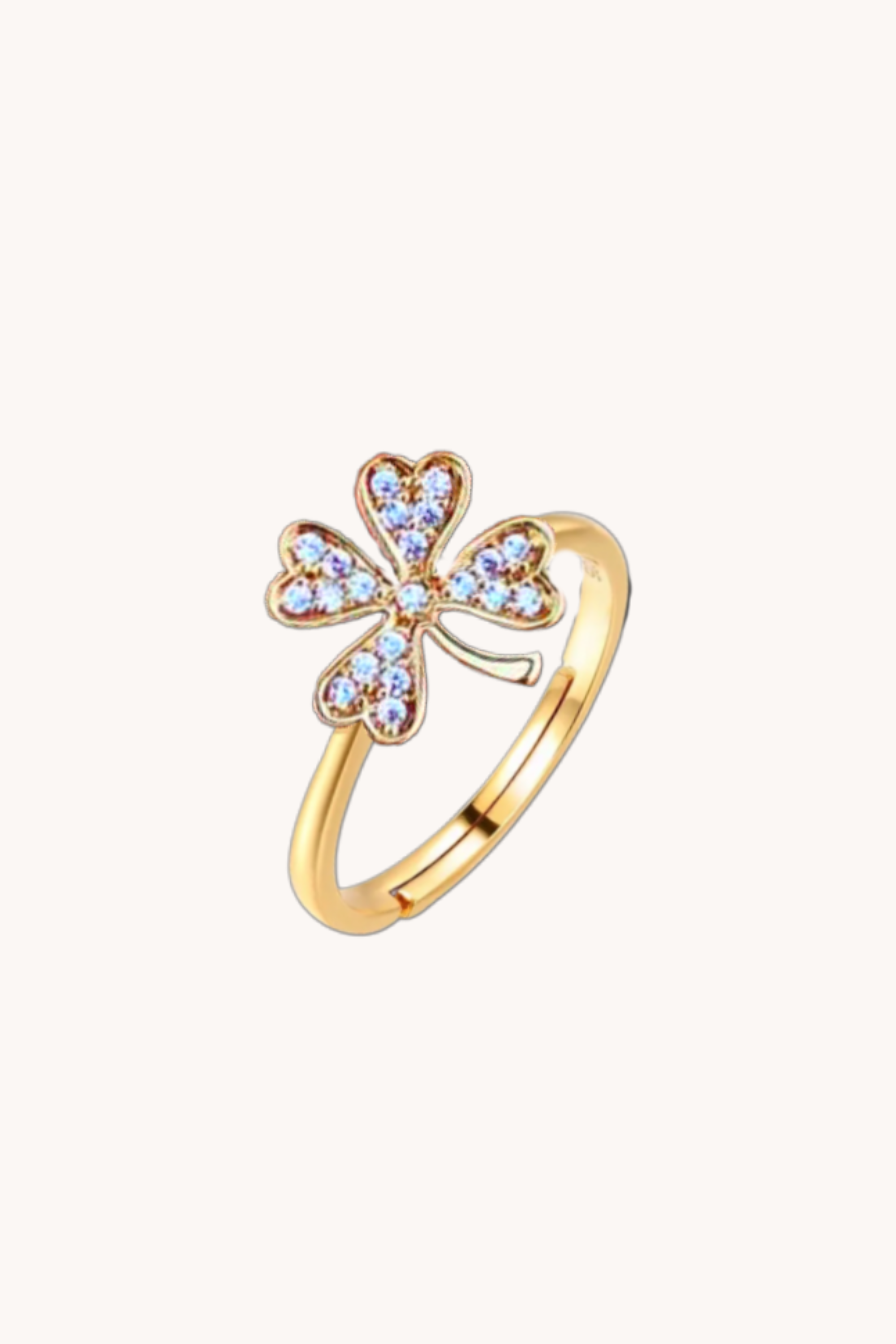 Lucky Clover Gold Adjustable Ring