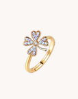 Lucky Clover Gold Adjustable Ring