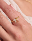 Petite Bow Gold Adjustable Ring