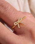Petite Bow Gold Adjustable Ring