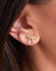 Petite Bow Gold Studs