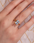 Butterfly Aquamarine Gold Adjustable Ring