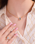 Butterfly Aquamarine Gold Adjustable Ring