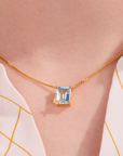 Butterfly Aquamarine Gold Necklace