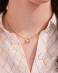Butterfly Aquamarine Gold Necklace