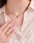 Butterfly Aquamarine Gold Necklace