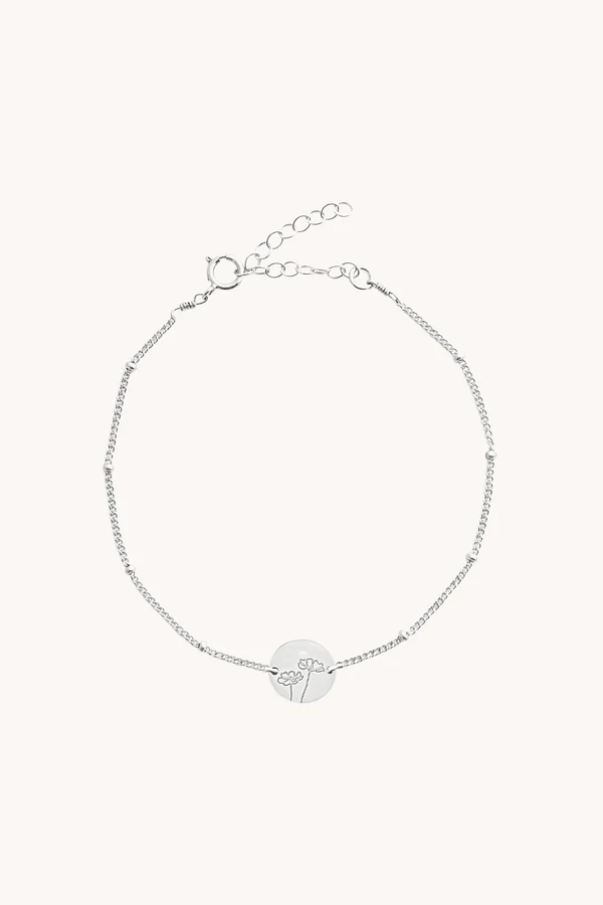 October Cosmos Silver Birthflower Bracelet
