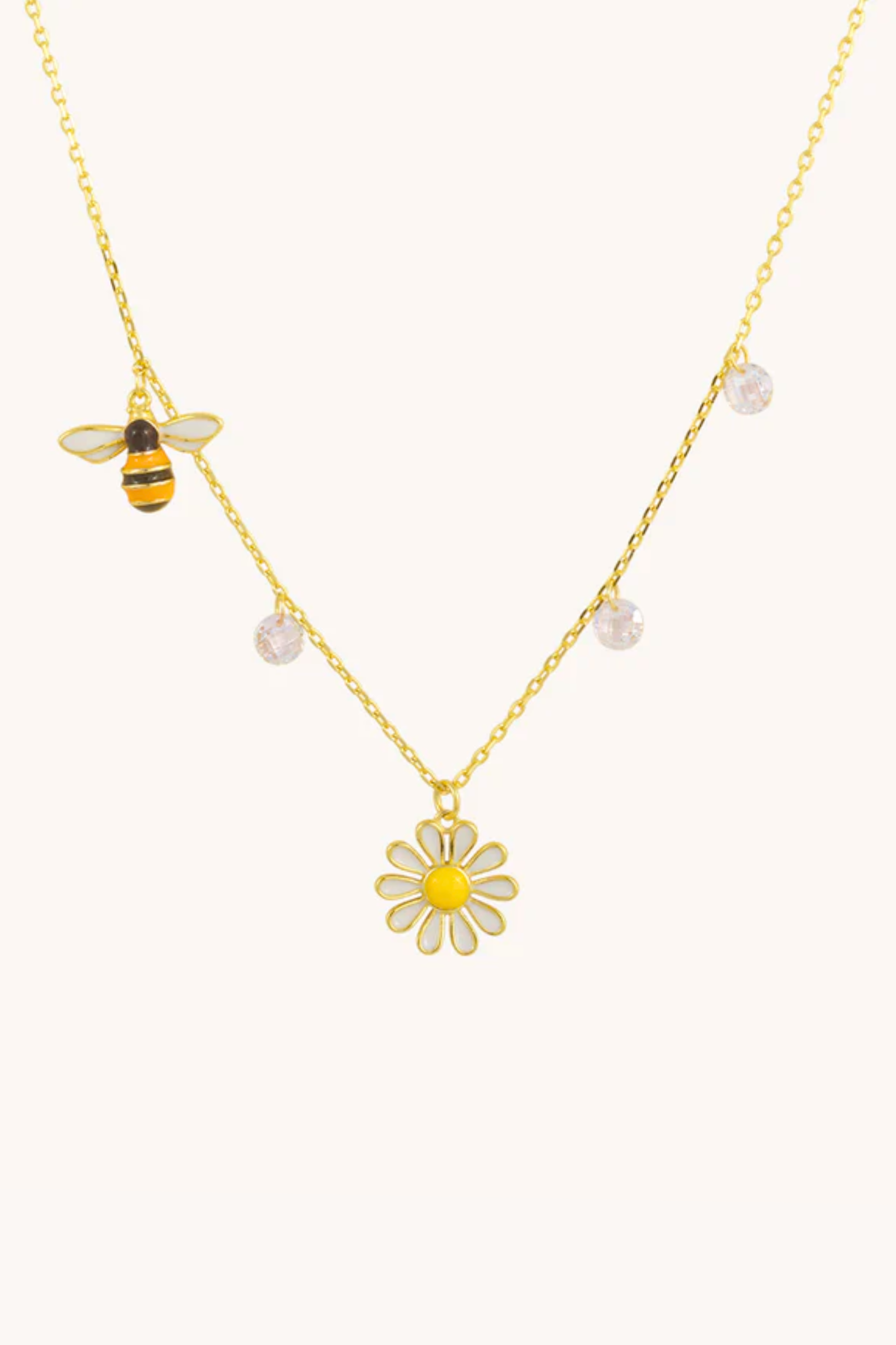 Honeybee floral Gold Necklace