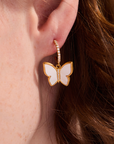 Butterfly Mother of Pearl Drop Earrings