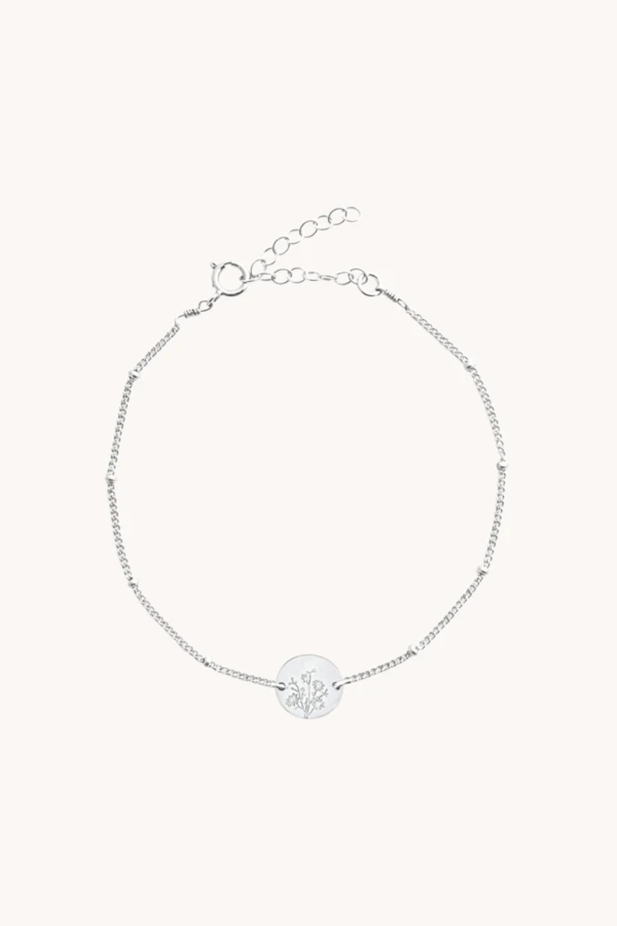 September Aster Silver Birthflower Bracelet