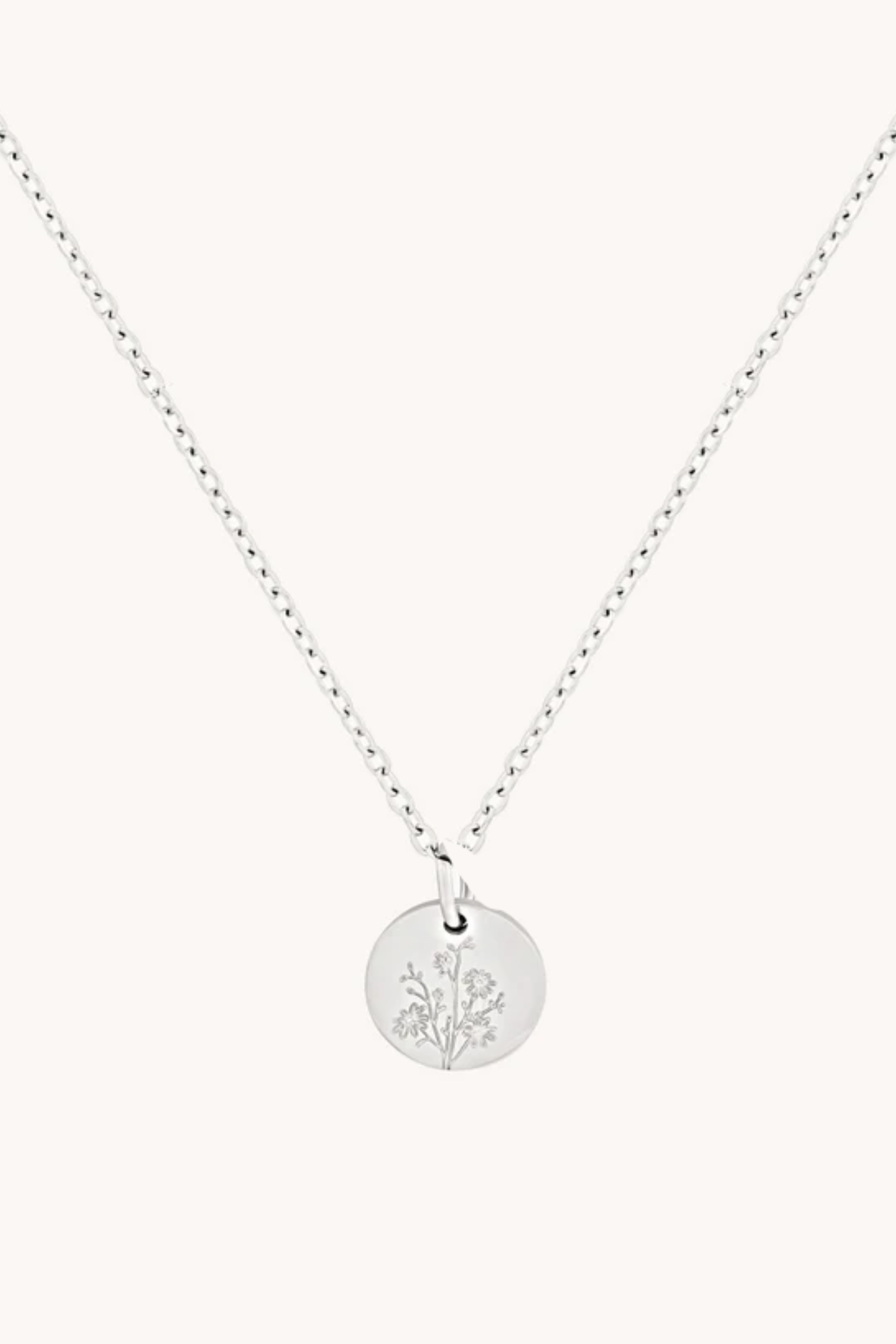 September Aster Silver Birthflower Necklace