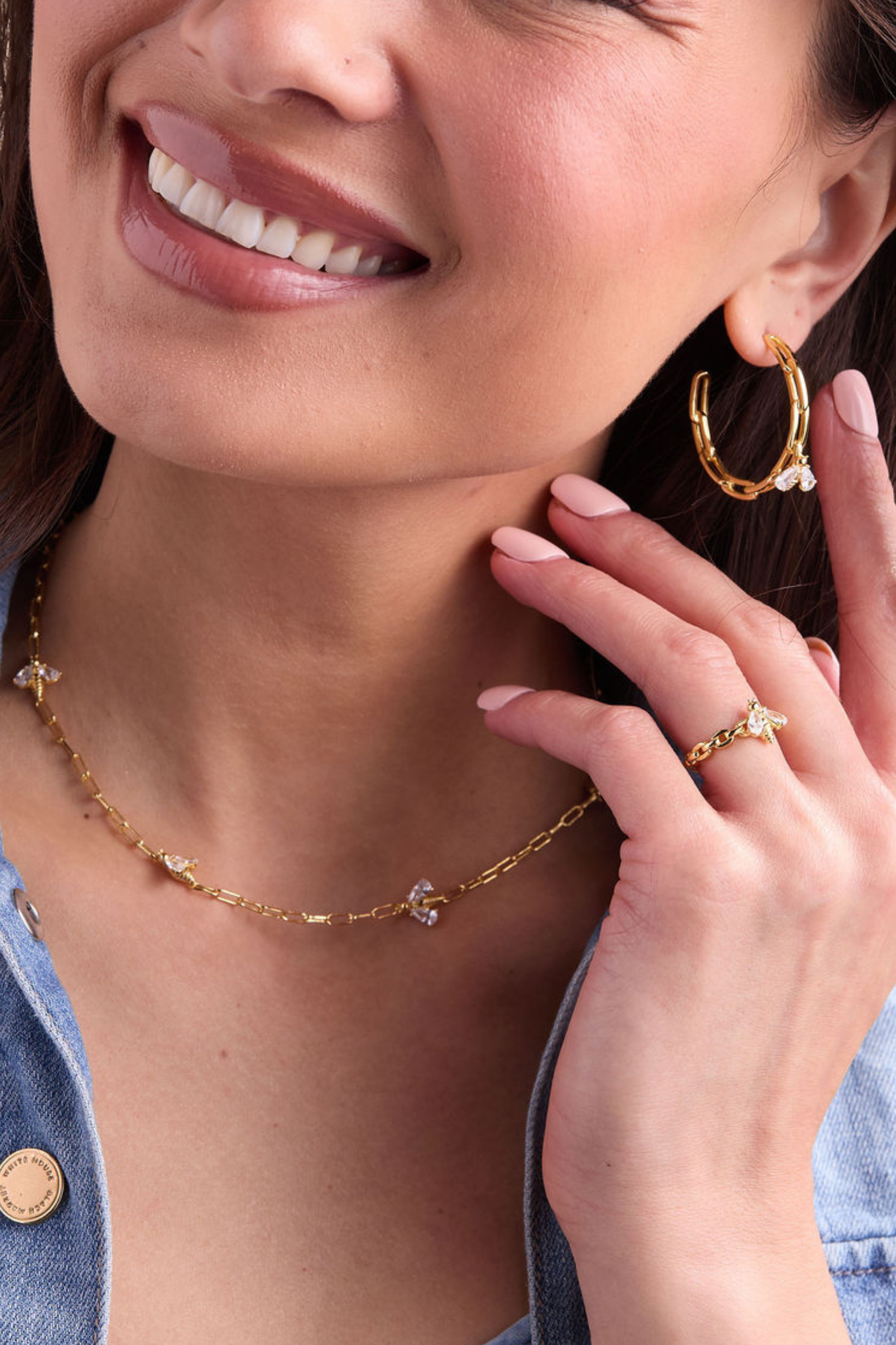 Bumbleebee Paperclip Gold Adjustable Ring