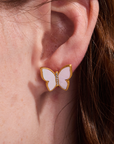 Butterfly Mother of Pearl Stud Earrings