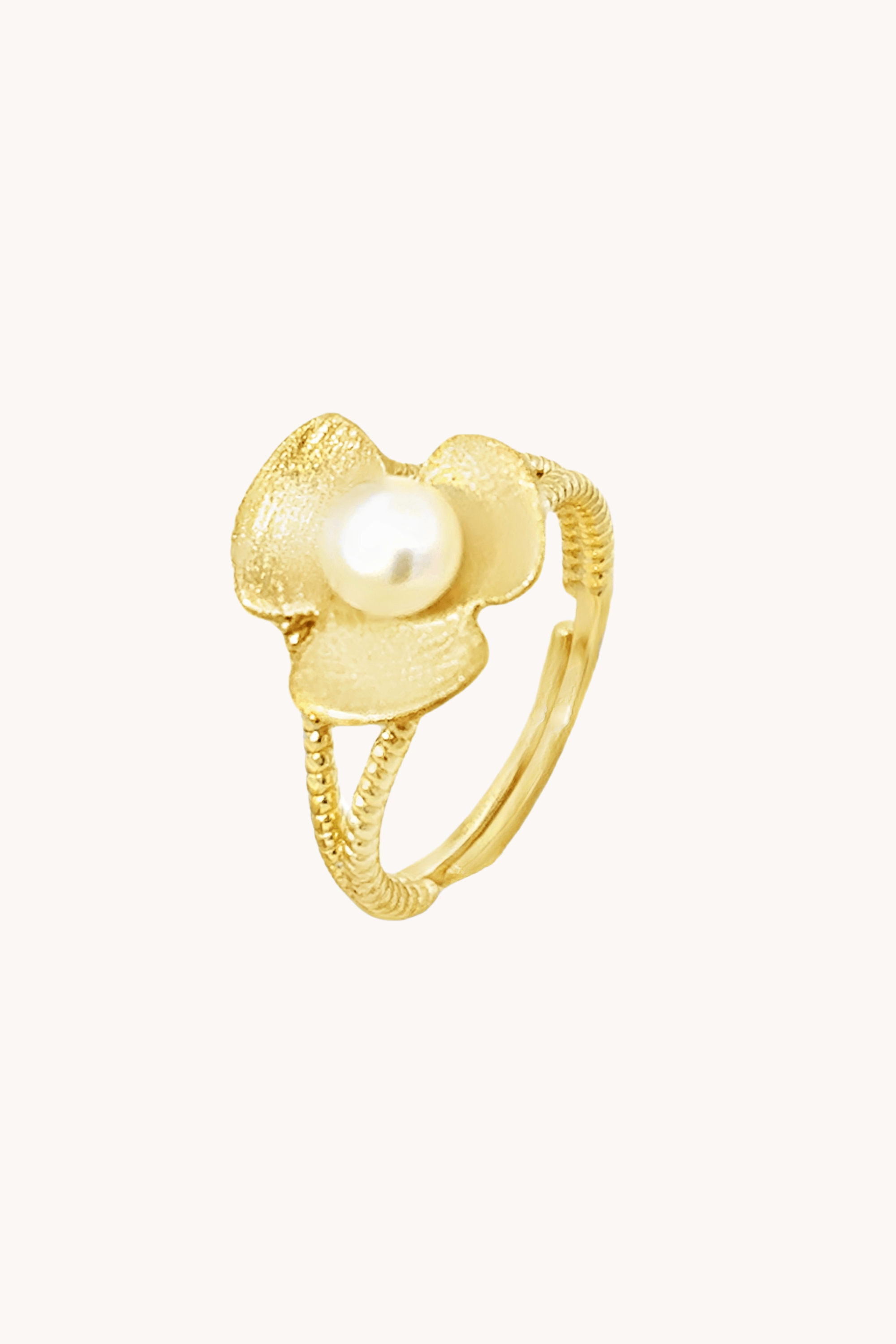Broad Leaf Gold Adjustable Ring