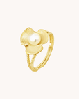 Broad Leaf Gold Adjustable Ring