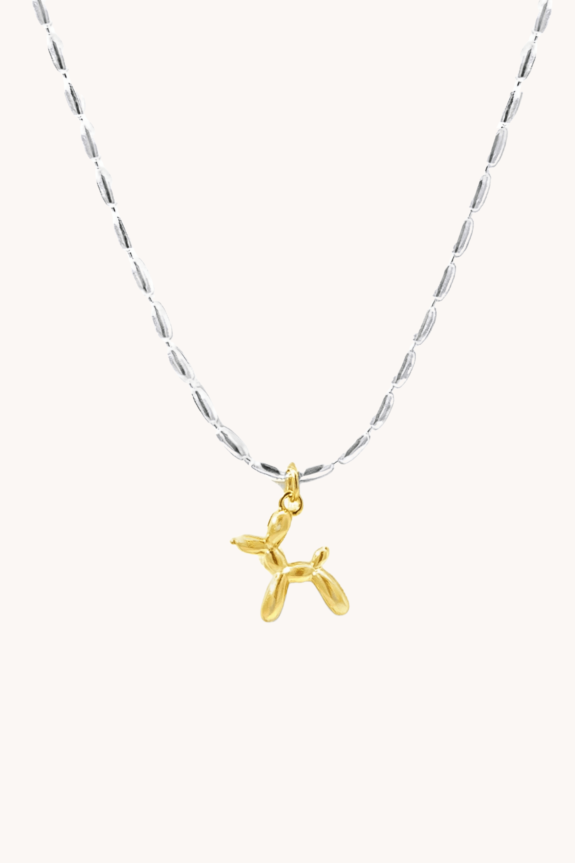 Gold Balloon Dog Necklace