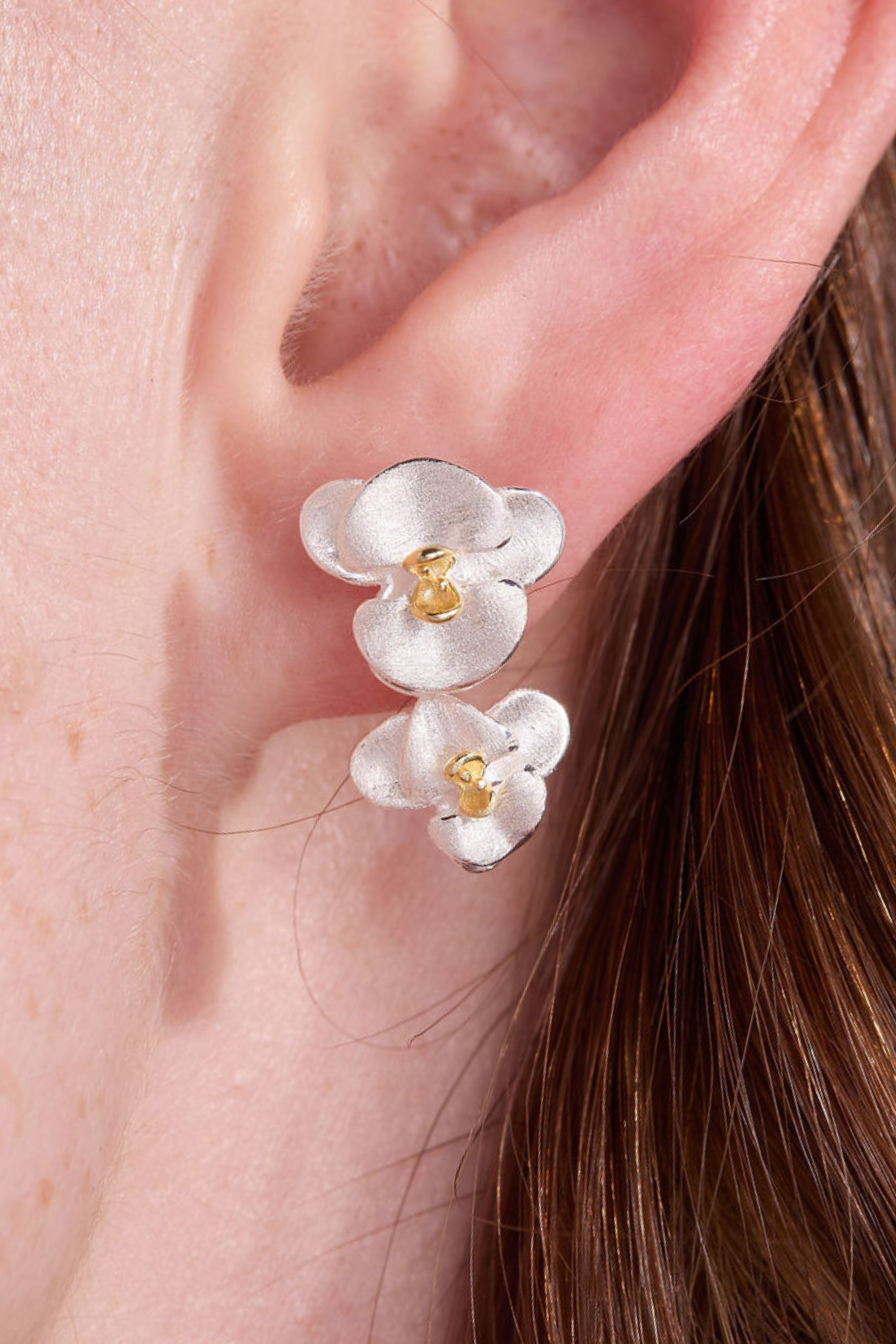 Orchid Silver Studs