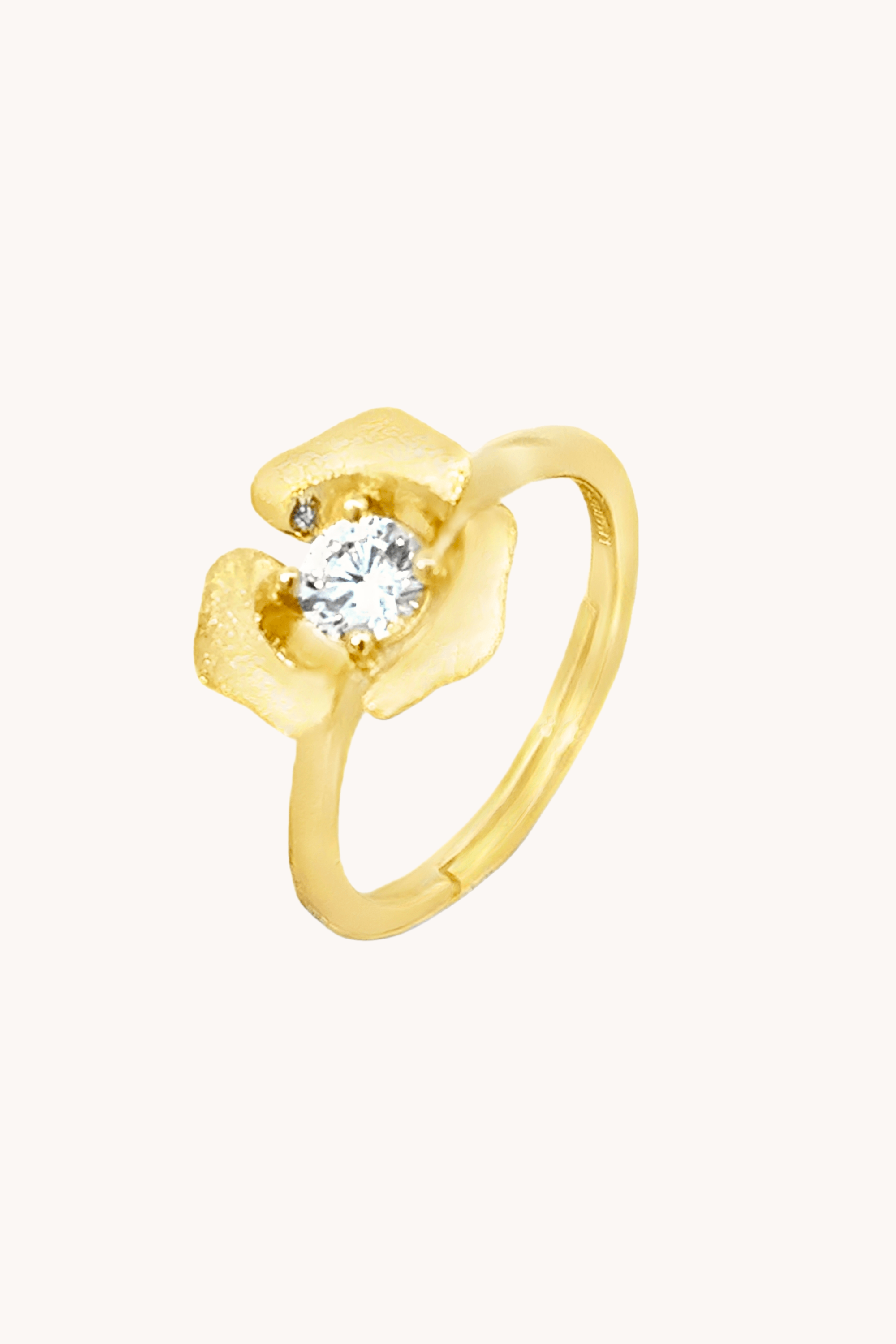 Rosebud gold adjustable ring