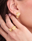 Sakura Bouquet Gold Stud