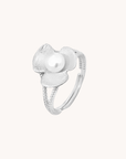 Broad Leaf Silver Adjustable Ring