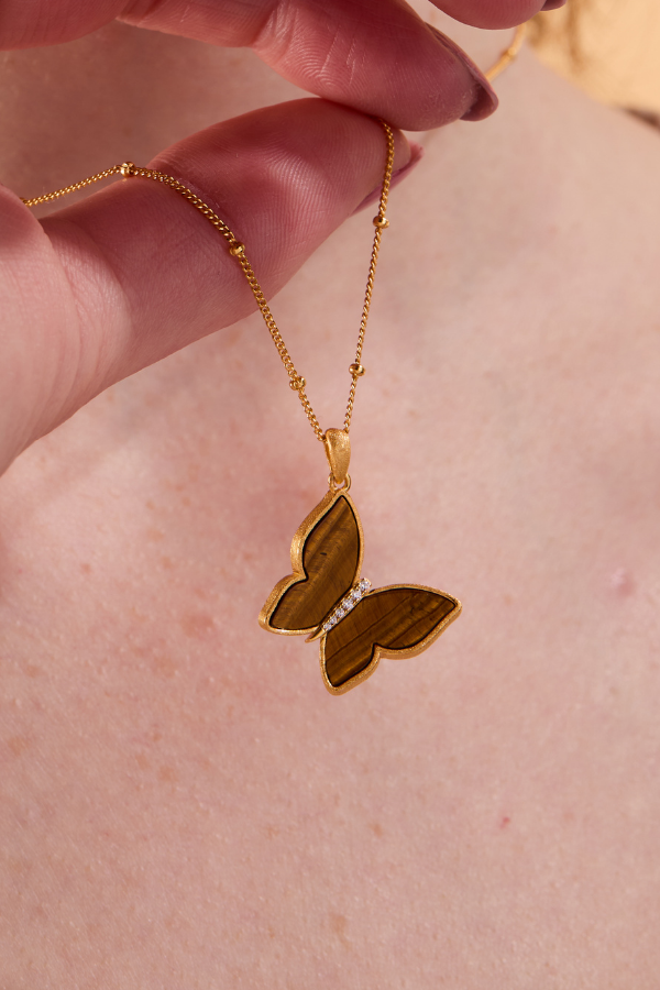 Butterfly Tiger Of Eye Necklace