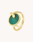 Snake Malachite Adjustable Ring