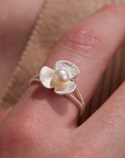 Broad Leaf Silver Adjustable Ring