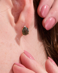 Green Moss Oval Studs