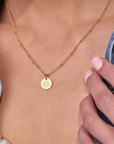 July Water Lily Gold Birthflower Necklace