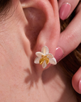 Lotus blossom silver stud earrings
