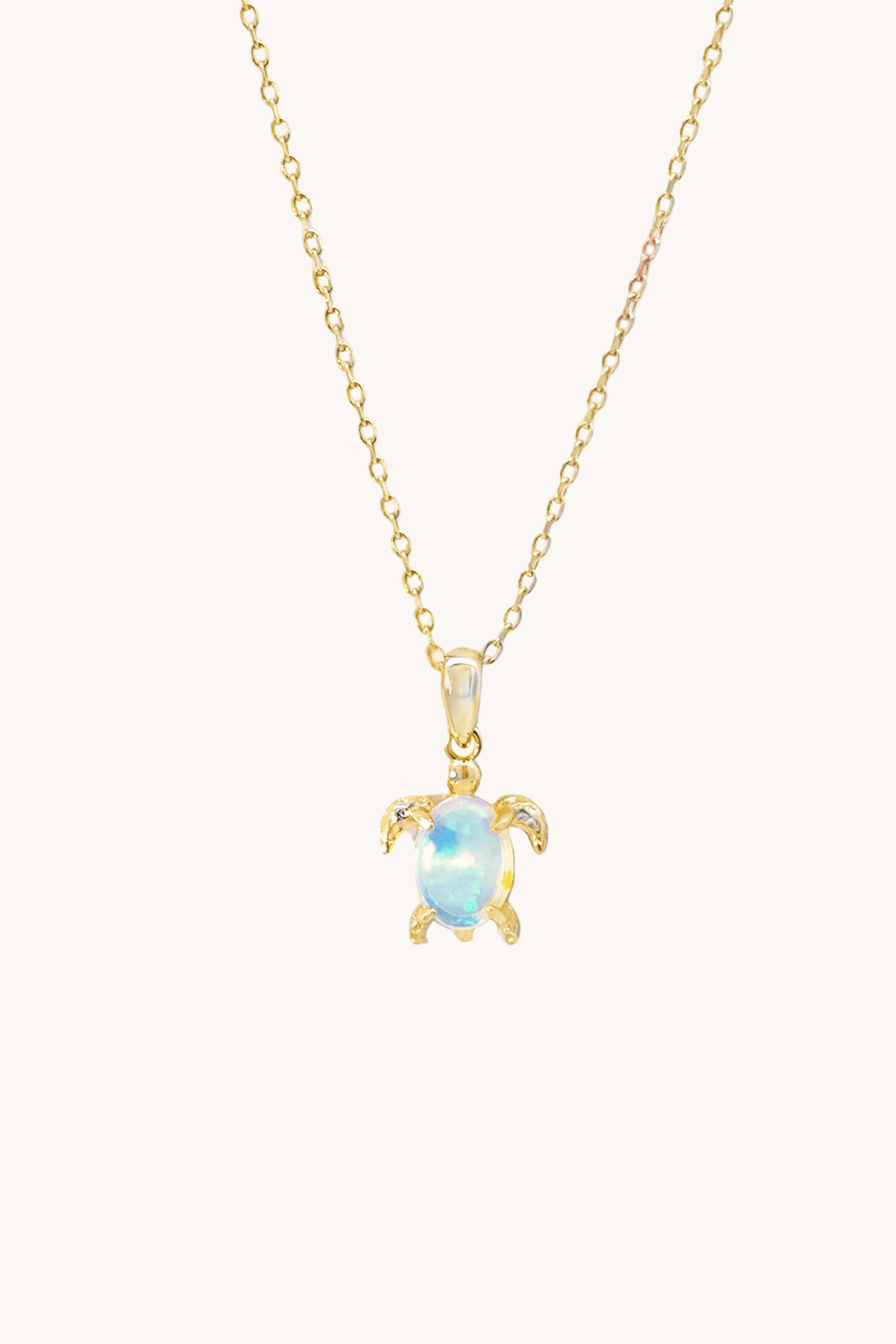 Turtle Opal Pendant With Chain