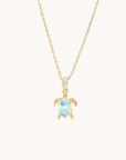 Turtle Opal Pendant With Chain
