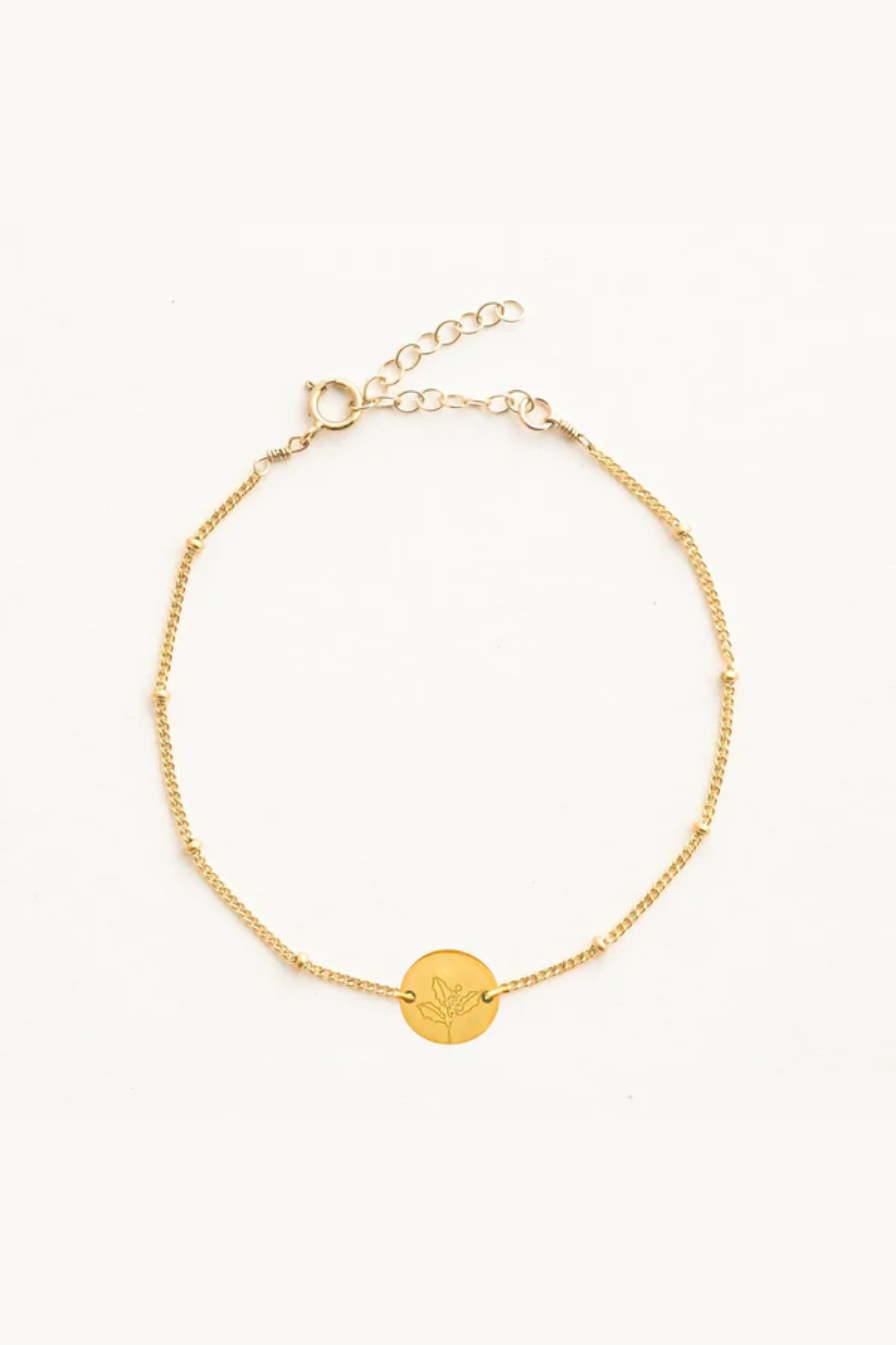 December Holly Gold Birthflower Bracelet