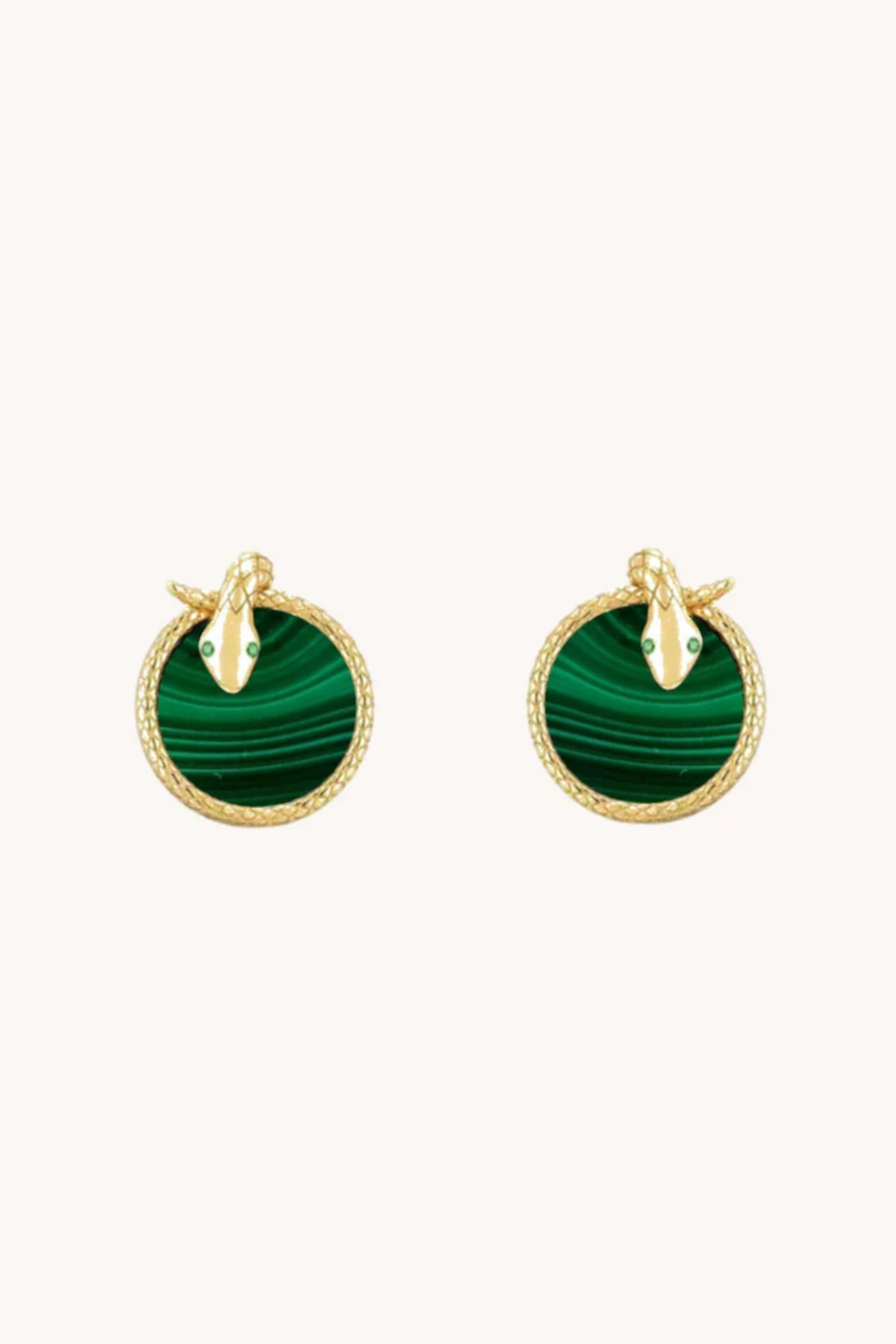 Snake Malachite Stud Earrings