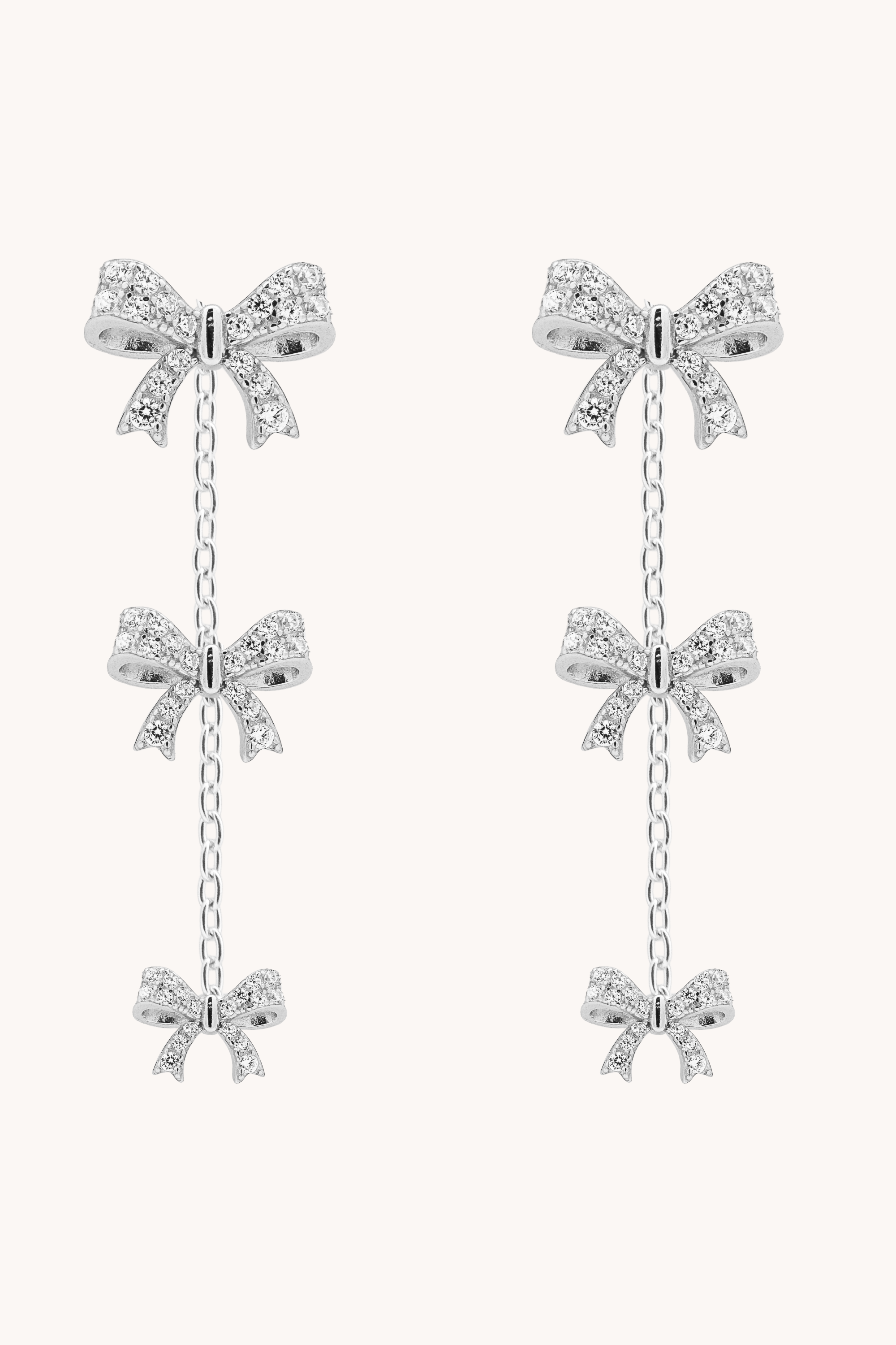 Beautiful Bow Silver Drops