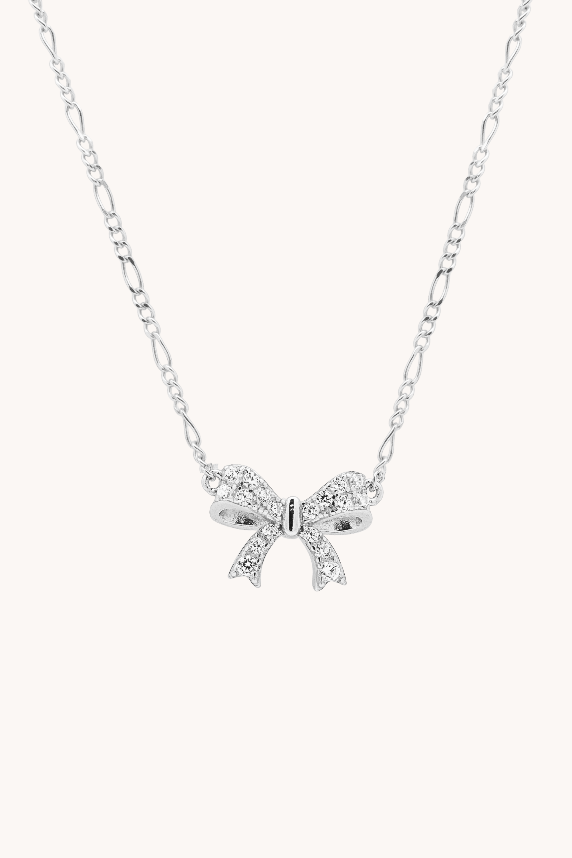 Beautiful Bow Silver Necklace