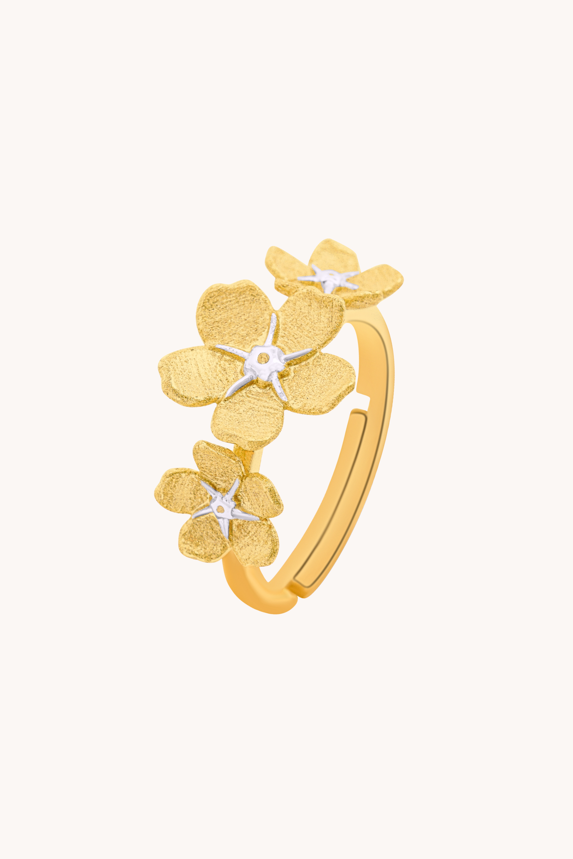 Cherry Blossom Gold Adjustable Ring