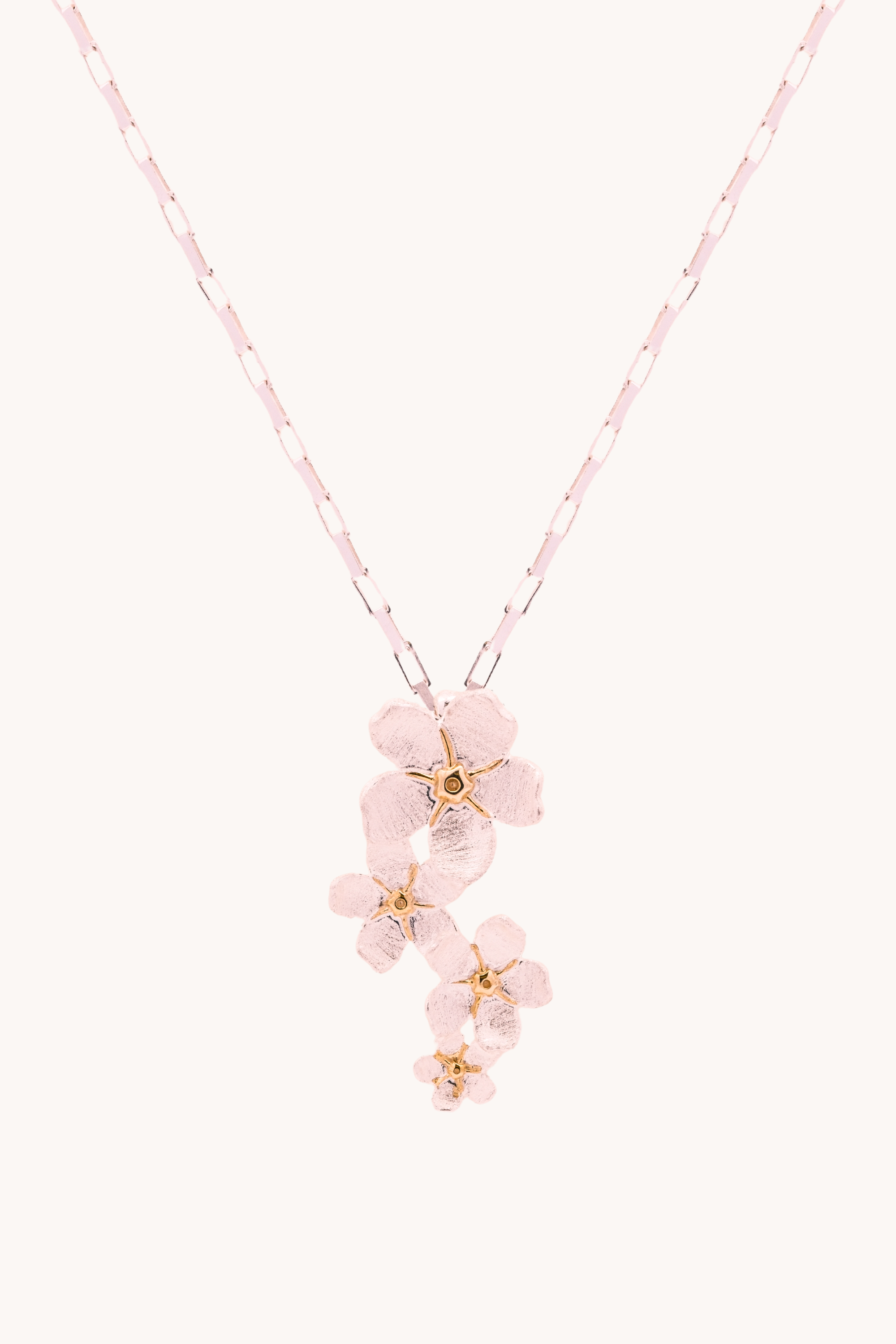 Cherry Blossom Silver Necklace