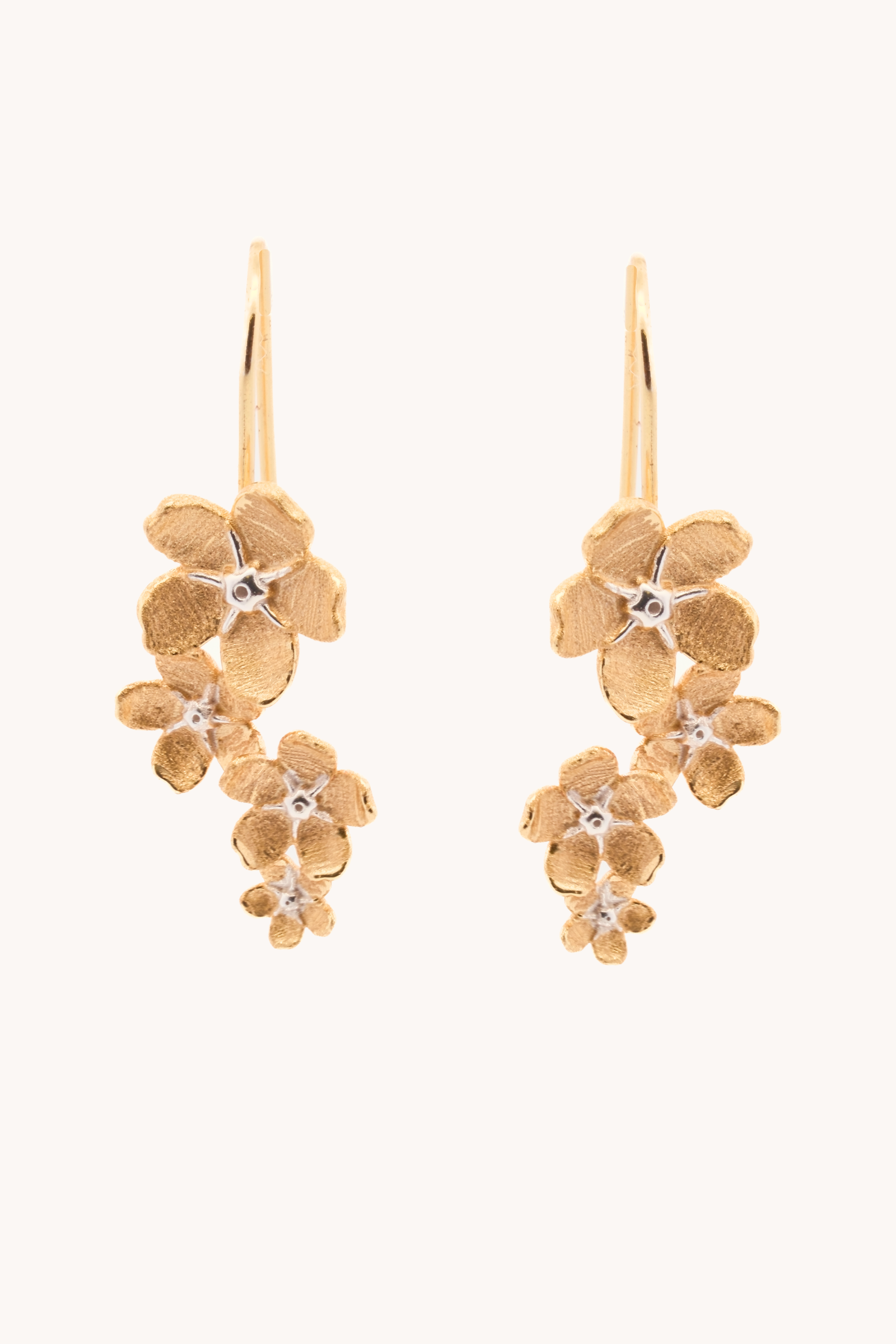 Cherry Blossom Gold Drop Earrings