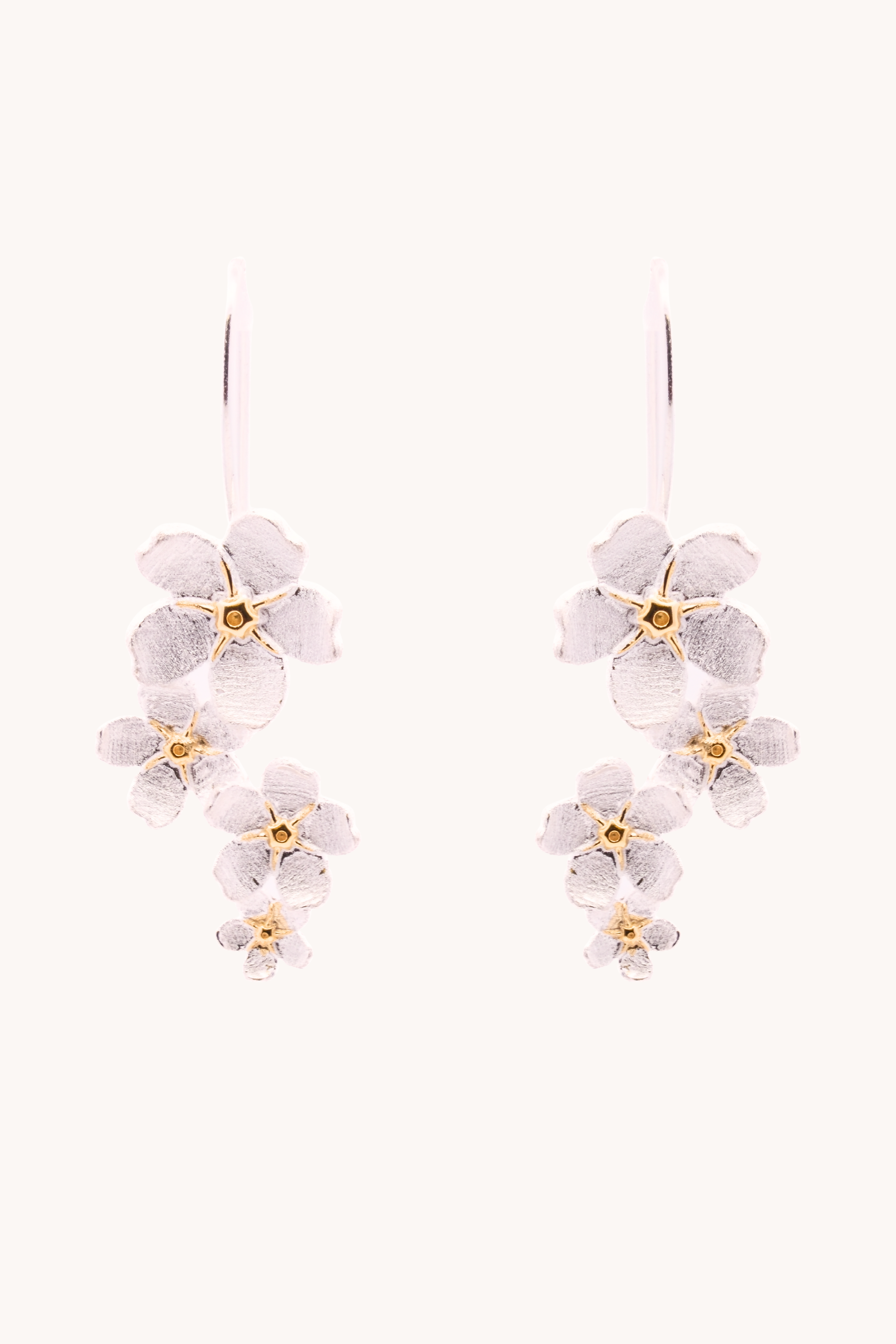 Cherry Blossom Silver Drop Earrings