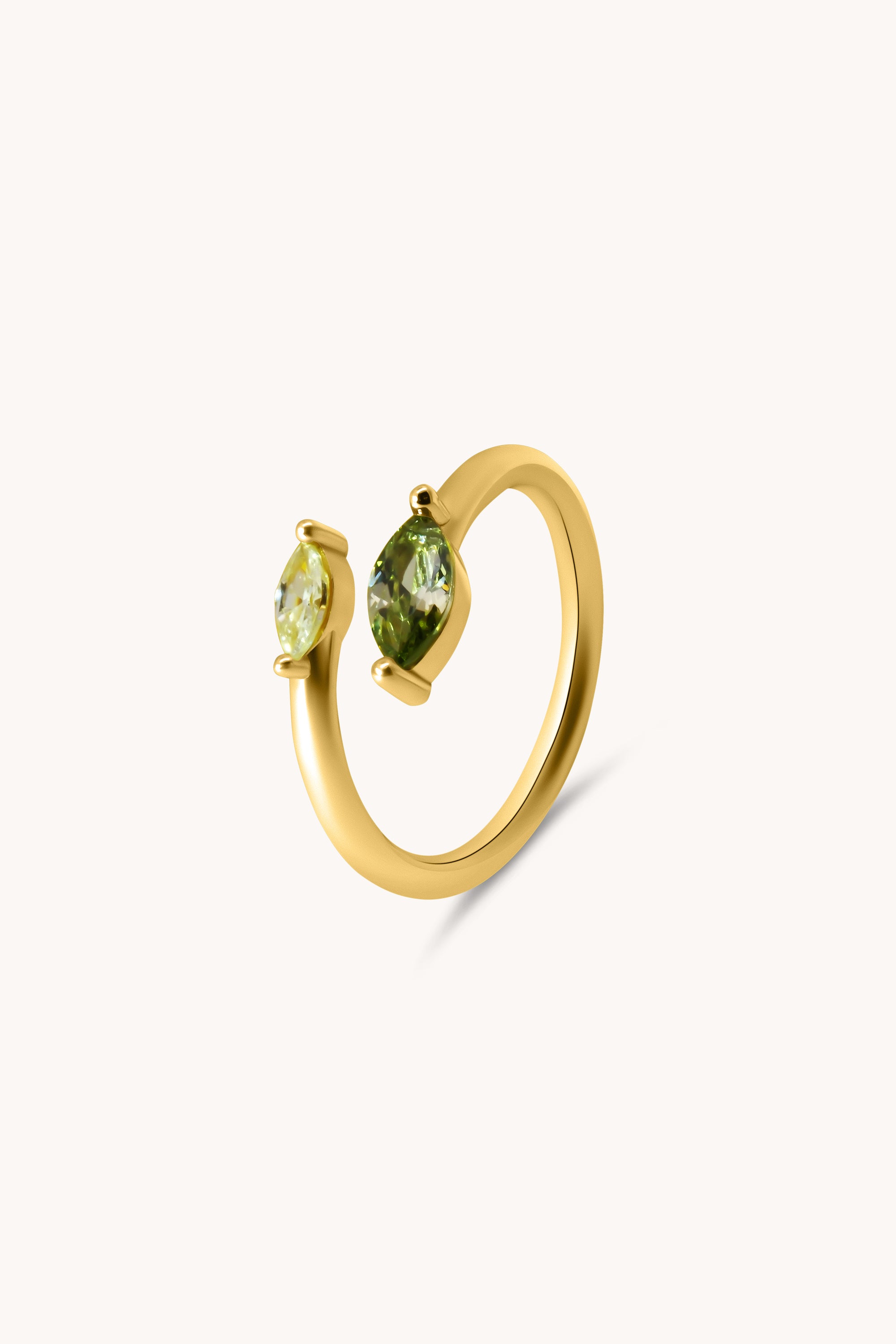 Autumn Marquise Leaf Gold Adjustable Ring