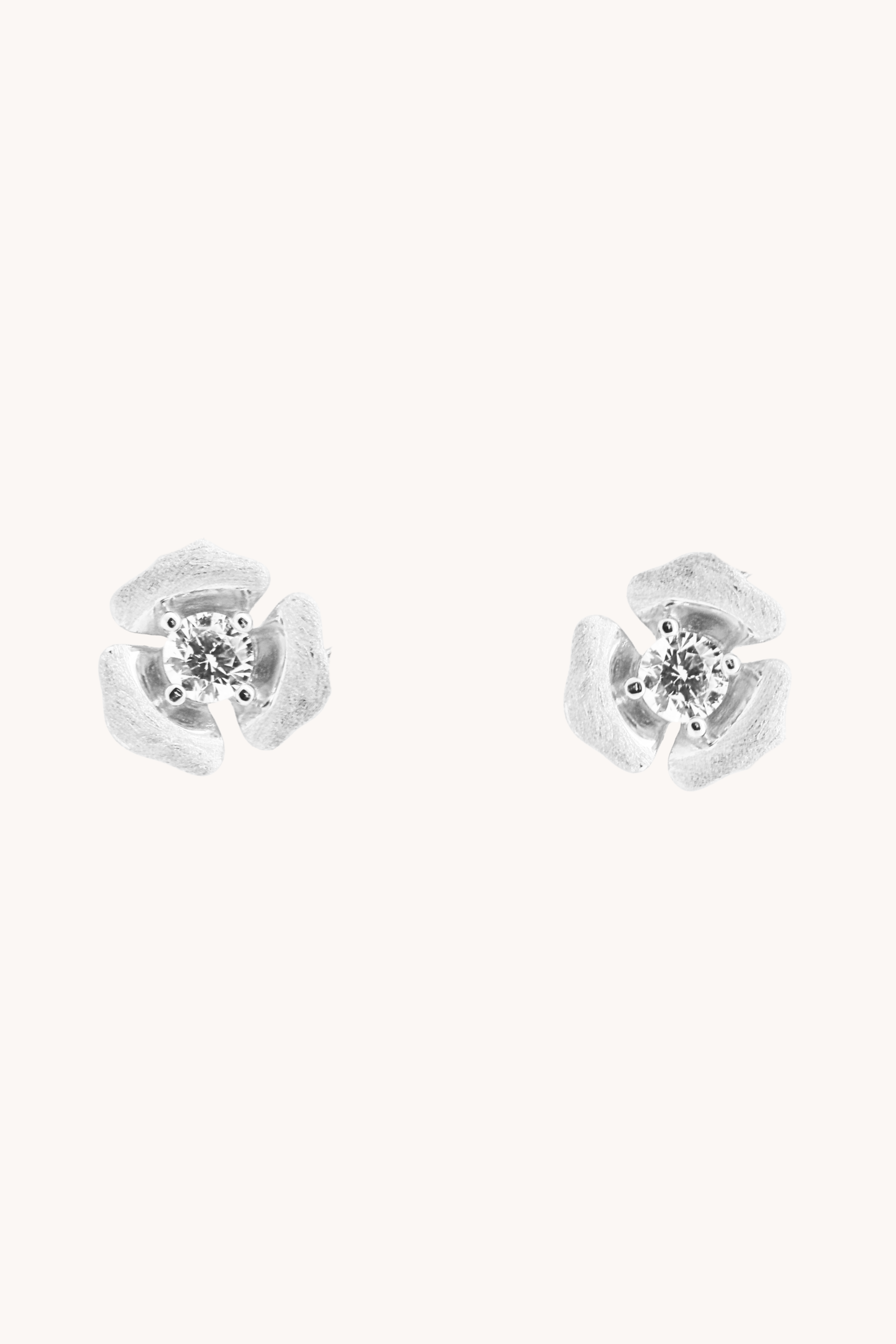 Rosebud silver stud earrings