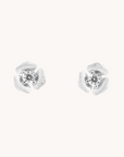 Rosebud silver stud earrings